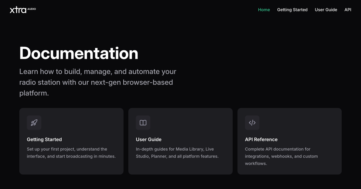 xtra audio Documentation